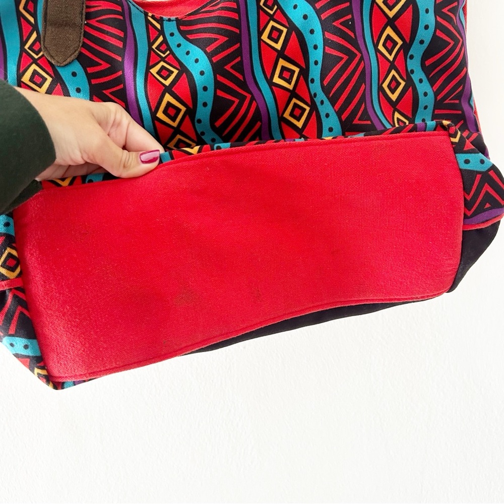 Laurel Burch Colorful Cats Artsy Canvas Shoulder Bag Tote Purse - Picture 7 of 7
